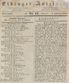 Elbinger Anzeigen, Nr. 11. Sonnabend, 6. Februar 1841