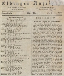 Elbinger Anzeigen, Nr. 15. Sonnabend, 20. Februar 1841