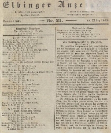 Elbinger Anzeigen, Nr. 21. Sonnabend, 13. März 1841