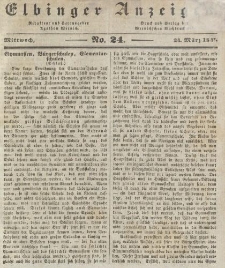 Elbinger Anzeigen, Nr. 24. Mittwoch, 24. März 1841