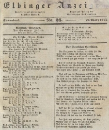 Elbinger Anzeigen, Nr. 25. Sonnabend, 27. März 1841