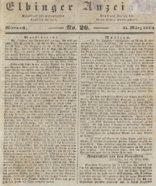 Elbinger Anzeigen, Nr. 26. Mittwoch, 31. März 1841