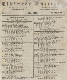 Elbinger Anzeigen, Nr. 29. Sonnabend, 10. April 1841