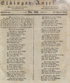 Elbinger Anzeigen, Nr. 30. Mittwoch, 14. April 1841