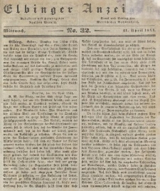 Elbinger Anzeigen, Nr. 32. Mittwoch, 21. April 1841