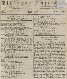 Elbinger Anzeigen, Nr. 39. Sonnabend, 15. Mai 1841