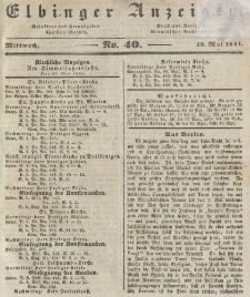 Elbinger Anzeigen, Nr. 40. Mittwoch, 19. Mai 1841