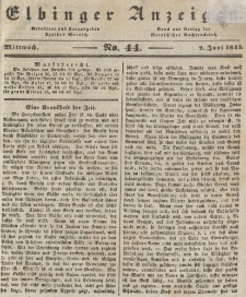 Elbinger Anzeigen, Nr. 44. Mittwoch, 2. Juni 1841
