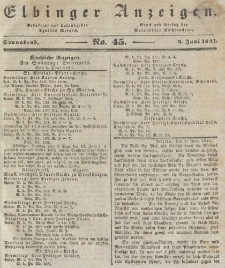 Elbinger Anzeigen, Nr. 45. Sonnabend, 5. Juni 1841