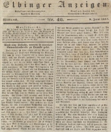Elbinger Anzeigen, Nr. 46. Mittwoch, 9. Juni 1841