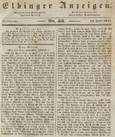 Elbinger Anzeigen, Nr. 56. Mittwoch, 14. Juli 1841