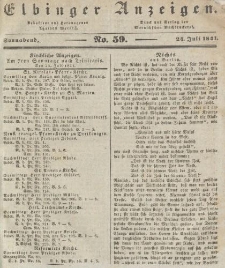 Elbinger Anzeigen, Nr. 59. Sonnabend, 24. Juli 1841