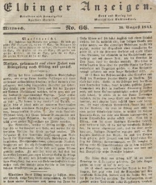 Elbinger Anzeigen, Nr. 66. Mittwoch, 18. August 1841