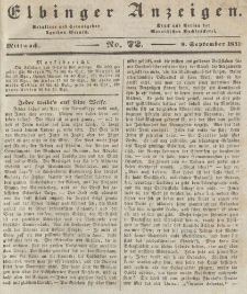 Elbinger Anzeigen, Nr. 72. Mittwoch, 8. September 1841