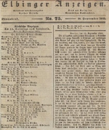 Elbinger Anzeigen, Nr. 75. Sonnabend, 18. September 1841