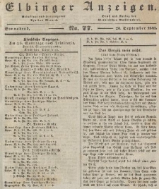 Elbinger Anzeigen, Nr. 77. Sonnabend, 25. September 1841