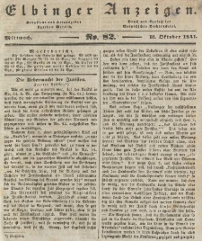 Elbinger Anzeigen, Nr. 82. Mittwoch, 13. Oktober 1841