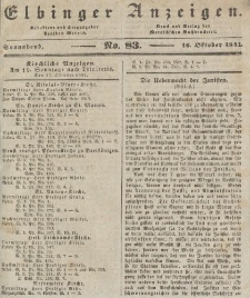 Elbinger Anzeigen, Nr. 83. Sonnabend, 16. Oktober 1841