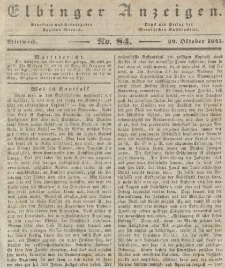 Elbinger Anzeigen, Nr. 84. Mittwoch, 20. Oktober 1841