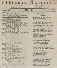 Elbinger Anzeigen, Nr. 89. Sonnabend, 6. November 1841