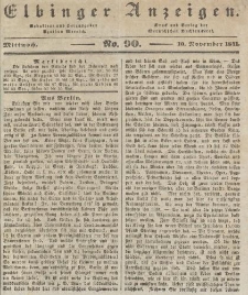 Elbinger Anzeigen, Nr. 90. Mittwoch, 10. November 1841