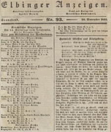 Elbinger Anzeigen, Nr. 93. Sonnabend, 20. November 1841
