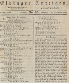 Elbinger Anzeigen, Nr. 95. Sonnabend, 27. November 1841