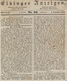 Elbinger Anzeigen, Nr. 96. Mittwoch, 1. Dezember 1841