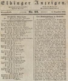 Elbinger Anzeigen, Nr. 97. Sonnabend, 4. Dezember 1841