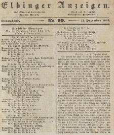 Elbinger Anzeigen, Nr. 99. Sonnabend, 11. Dezember 1841
