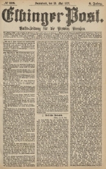 Elbinger Post, Nr.119 Sonnabend 26 Mai 1877, 4 Jh