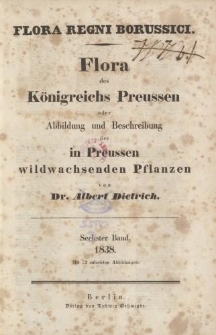 Flora des K&ouml;nigreichs Preussen oder Abbildung und Beschreibung der in Preussen wildwachsenden Pflanzen, Sechster Band, 1838