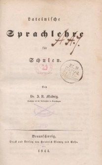 Lateinische Sprachlehre für Schulen