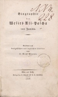 Biographie des Wesirs Ali-Pascha von Janina