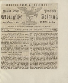 Allerhöchst genehmigte Königl. West-Preußische Elbingsche Zeitung von Staats- und gelehrten Sachen, 1828, Nro.6