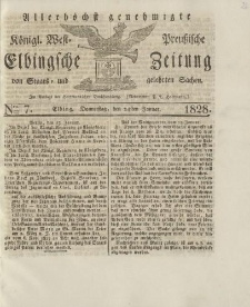 Allerhöchst genehmigte Königl. West-Preußische Elbingsche Zeitung von Staats- und gelehrten Sachen, 1828, Nro.7