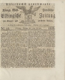 Allerhöchst genehmigte Königl. West-Preußische Elbingsche Zeitung von Staats- und gelehrten Sachen, 1828, Nro.14