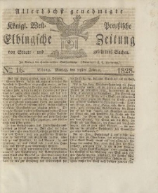 Allerhöchst genehmigte Königl. West-Preußische Elbingsche Zeitung von Staats- und gelehrten Sachen, 1828, Nro.16
