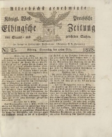 Allerhöchst genehmigte Königl. West-Preußische Elbingsche Zeitung von Staats- und gelehrten Sachen, 1828, Nro.25