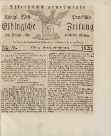 Allerhöchst genehmigte Königl. West-Preußische Elbingsche Zeitung von Staats- und gelehrten Sachen, 1828, Nro.28