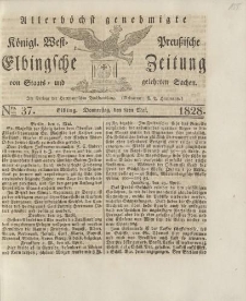 Allerhöchst genehmigte Königl. West-Preußische Elbingsche Zeitung von Staats- und gelehrten Sachen, 1828, Nro.37