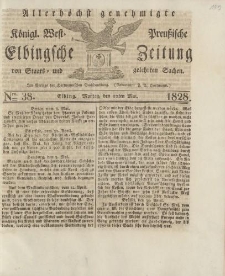 Allerhöchst genehmigte Königl. West-Preußische Elbingsche Zeitung von Staats- und gelehrten Sachen, 1828, Nro.38