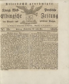 Allerhöchst genehmigte Königl. West-Preußische Elbingsche Zeitung von Staats- und gelehrten Sachen, 1828, Nro.39
