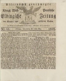 Allerhöchst genehmigte Königl. West-Preußische Elbingsche Zeitung von Staats- und gelehrten Sachen, 1828, Nro.41