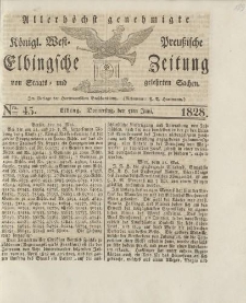 Allerhöchst genehmigte Königl. West-Preußische Elbingsche Zeitung von Staats- und gelehrten Sachen, 1828, Nro.45