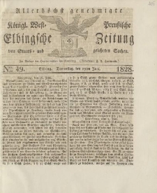 Allerhöchst genehmigte Königl. West-Preußische Elbingsche Zeitung von Staats- und gelehrten Sachen, 1828, Nro.49