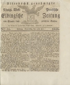 Allerhöchst genehmigte Königl. West-Preußische Elbingsche Zeitung von Staats- und gelehrten Sachen, 1828, Nro.55