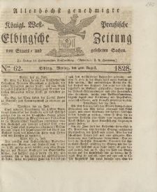 Allerhöchst genehmigte Königl. West-Preußische Elbingsche Zeitung von Staats- und gelehrten Sachen, 1828, Nro.62