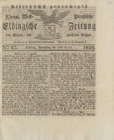 Allerhöchst genehmigte Königl. West-Preußische Elbingsche Zeitung von Staats- und gelehrten Sachen, 1828, Nro.67