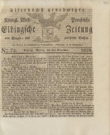 Allerhöchst genehmigte Königl. West-Preußische Elbingsche Zeitung von Staats- und gelehrten Sachen, 1828, Nro.72